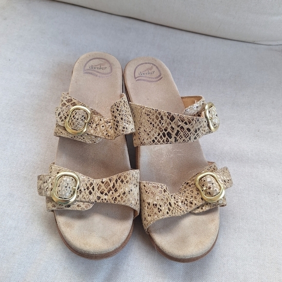 Dansko Sophie Sandals 2 Straps Buckles Womens EU 42 Size 11.5 US Tan - Picture 2 of 7